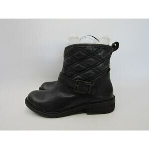 Lucky Brand Womens Sz 6.5 M Black Leather Buckle Ankle Fashion Booties Boots